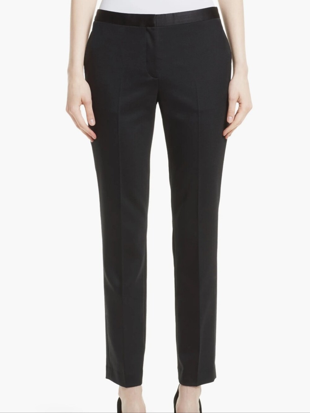 Theory Tux Pant in Tux Wool with Satin Tuxedo Waist
